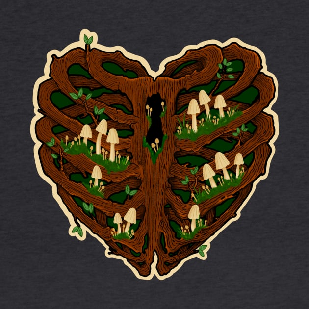 Tree Heart Shaped Ribcage by CattGDesigns